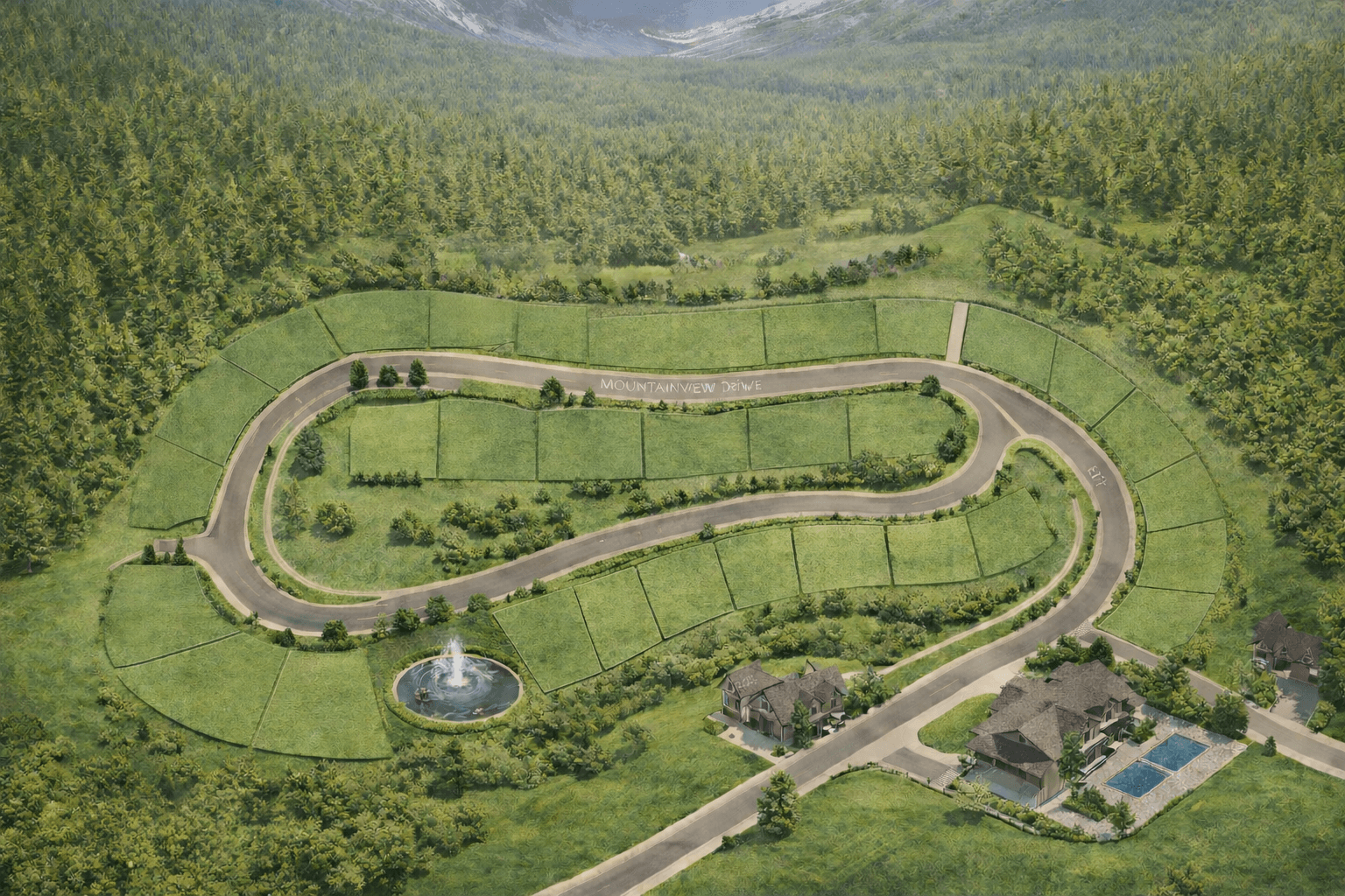 Traditional static community site plan — no interactivity, no real-time availability
