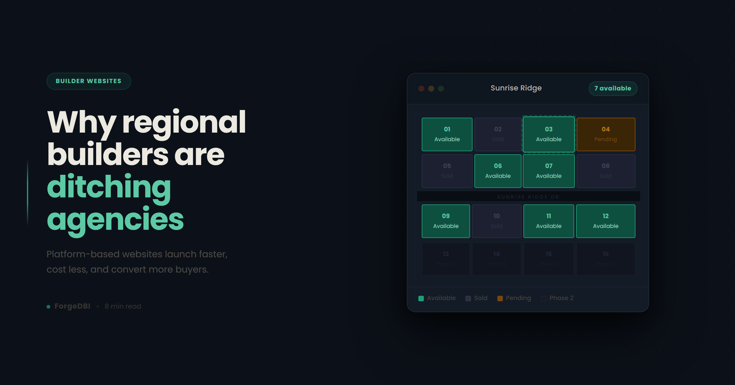 Why Regional Builders Are Ditching Agencies for Platform-Based Websites