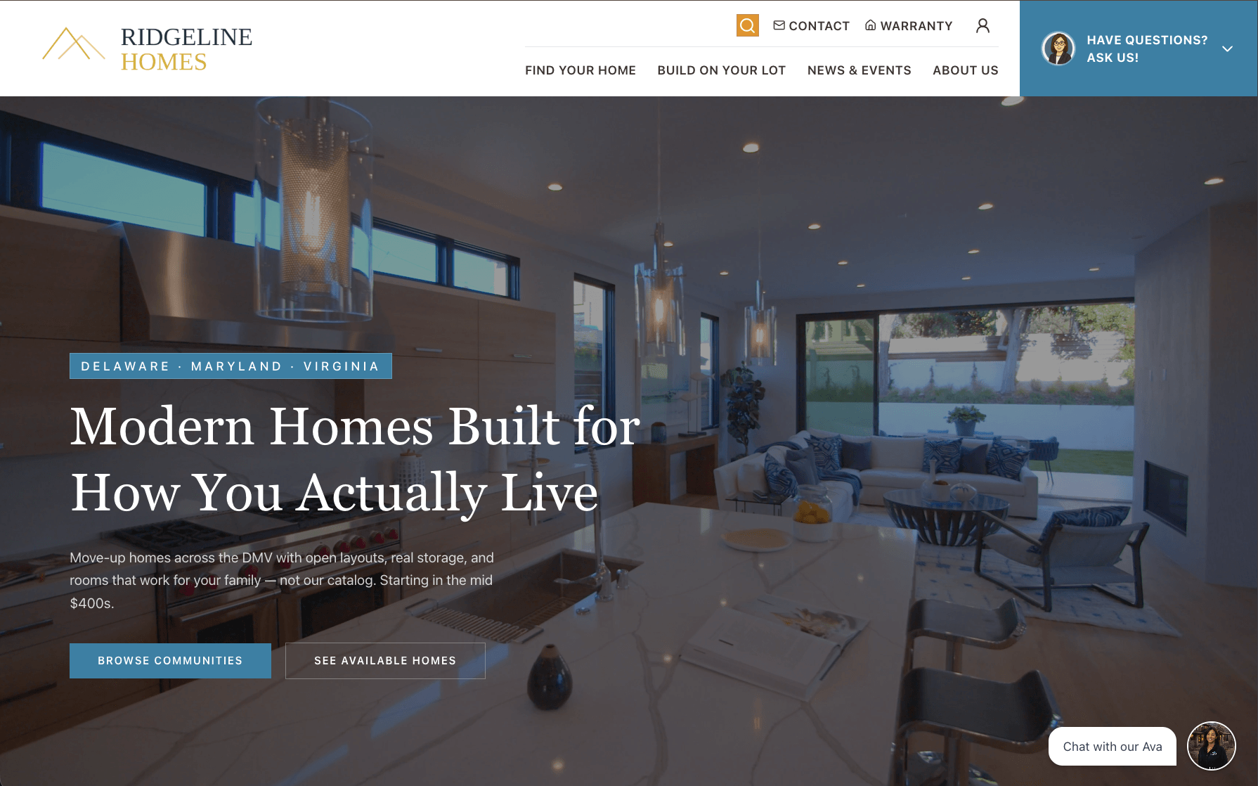 Screenshot — ridgelinehomes.net